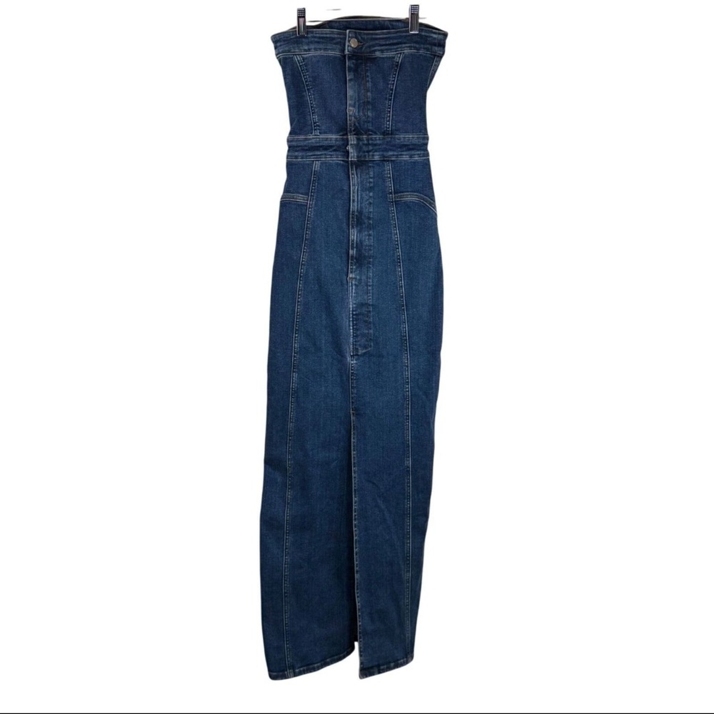 Good American denim Maxi dress strapless